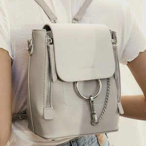 LULU'S Sidewalk Stunner Vegan Leather Backpack GREY